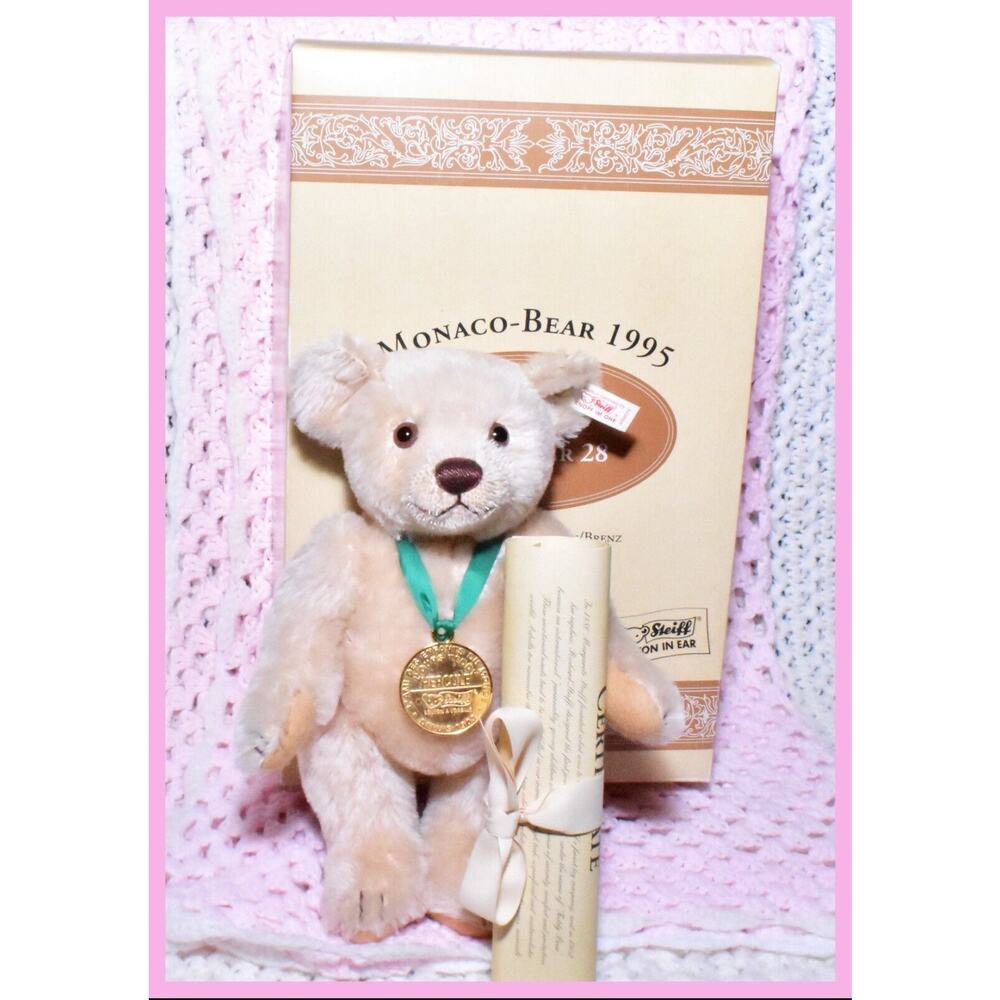 Steiff Hercule 11" Teddy Bear 28 Monaco-Bear 1995 Mohair Limited Edition Box